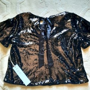 Gorgey black sequined crop top